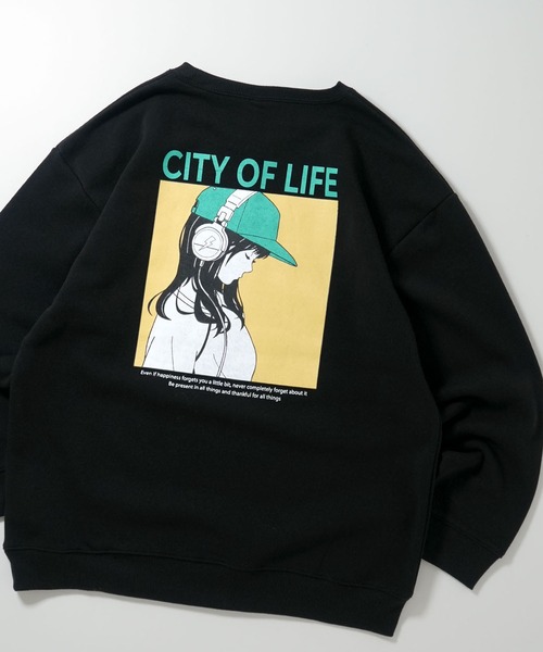 back print illustration sweat shirt/バックプリント イラスト