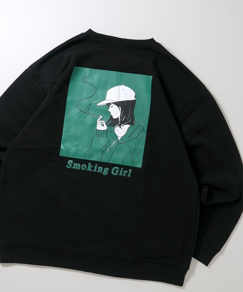 back print illustration sweat shirt/バックプリント イラスト