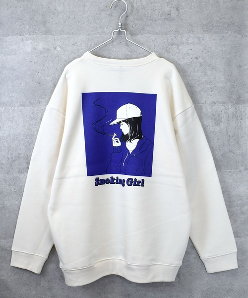 Ritzy（リッツィー）の「back print illustration sweat shirt/バックプリント イラスト スウェットシャツ レディース メンズ（スウェット・メンズ・グレー系その他/ブラック系その他/ホワイト系その他/ホワイト/ブラック/チャコールグレー・M/L/XL）」の8枚目の写真
