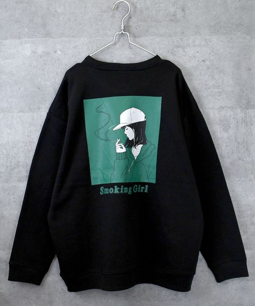 Ritzy（リッツィー）の「back print illustration sweat shirt/バックプリント イラスト スウェットシャツ レディース メンズ（スウェット・メンズ・グレー系その他/ブラック系その他/ホワイト系その他/ホワイト/ブラック/チャコールグレー・M/L/XL）」の10枚目の写真