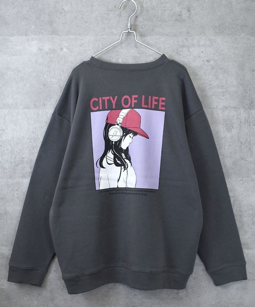 back print illustration sweat shirt/バックプリント イラスト