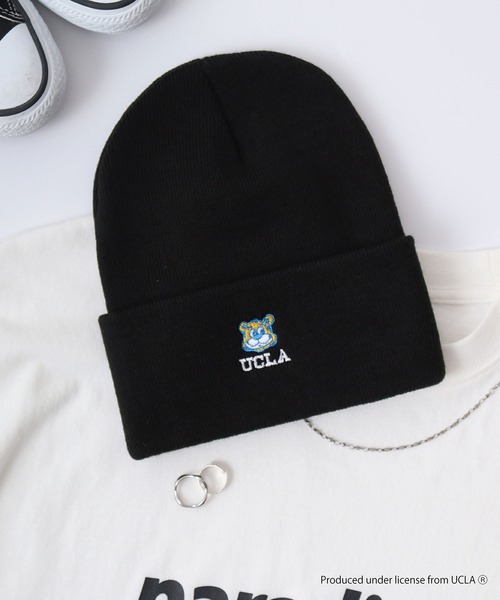 UCLA(ユーシーエルエー)の「UCLA Bear 刺繍 ニット帽子(ニットキャップ/ビーニー・メンズ・ベージュ/ブラック/オリーブ・FREE)」の2枚目の写真