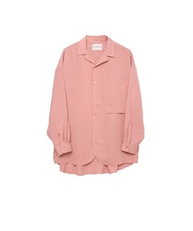 【INTERPLAY】Open Collar Over Size Shirt 【2：Solid】 (UINISEX)
