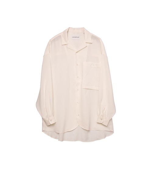 INTERPLAY(インタープレイ)の「【INTERPLAY】Open Collar Over Size Shirt 【2:Solid】 (UINISEX)(シャツ/ブラウス・メンズ・チャコールグレー/ホワイト/ブラック/ピンク・FREE)」の5枚目の写真