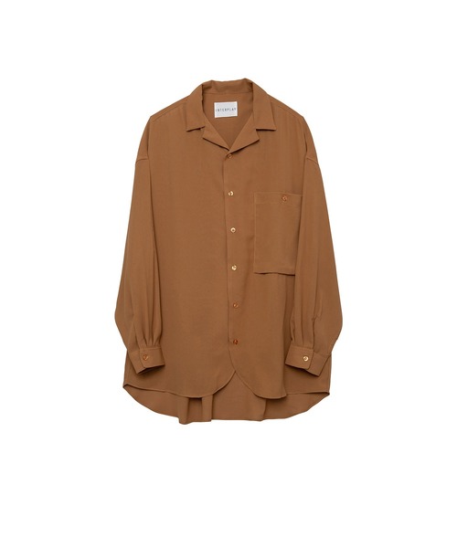 セール】【INTERPLAY】Open Collar Over Size Shirt 【2：Solid