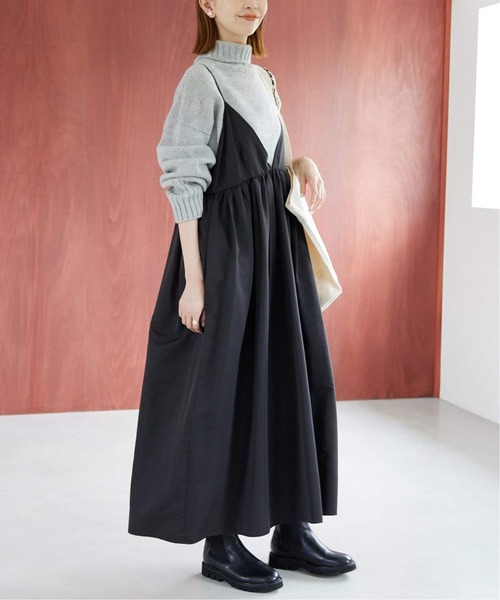 SLOBE IENA（スローブイエナ）の「《追加》タフタギャザーキャミワンピース（ワンピース・レディース・ブラック/ネイビー・36/38）」の13枚目の写真
