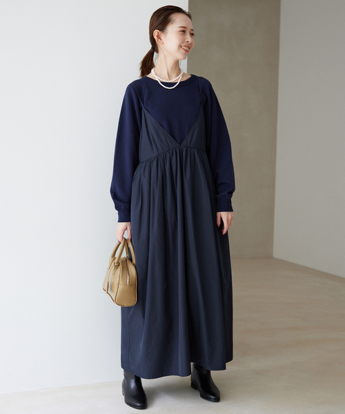 定番！人気！スローブイエナ タフタギャザーキャミワンピース SLOBE IENA｜《WEB限定/追加予約》タフタギャザーキャミ