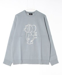 限定展開【Disney】【Mickey】【TOM&JERRY】ジャガード クルーネックニット