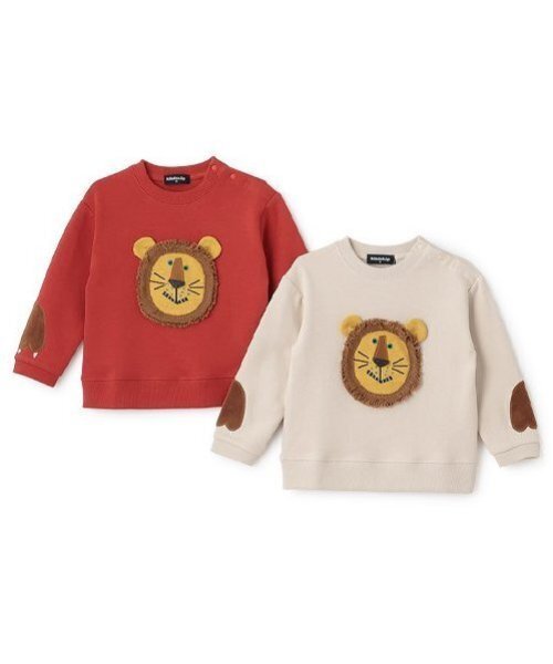 kladskap(クレードスコープ)の「ライオンアップリケトレーナー(スウェット・キッズ・ライトベージュ/レッド・80cm/90cm/100cm/110cm)」の10枚目の写真