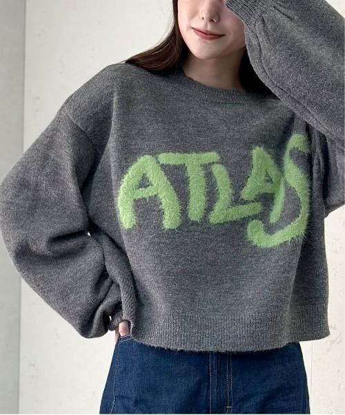 Per sist ence(パーシエンス)の「アルパカタッチ×フェザーロゴニットショートプルオーバー(ニット/セーター・レディース・ネイビー/ブラック/チャコールグレー/ベージュ・FREE)」の9枚目の写真