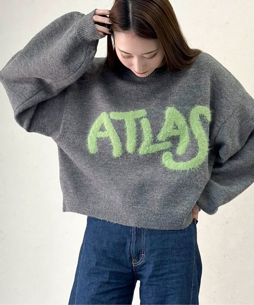 Per sist ence(パーシエンス)の「アルパカタッチ×フェザーロゴニットショートプルオーバー(ニット/セーター・レディース・ネイビー/ブラック/チャコールグレー/ベージュ・FREE)」の10枚目の写真