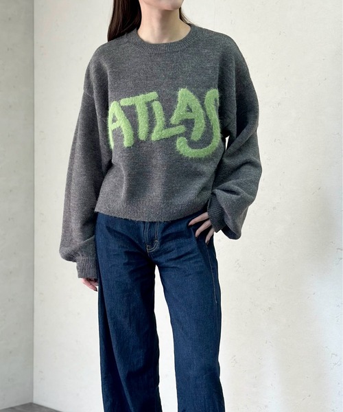 Per sist ence(パーシエンス)の「アルパカタッチ×フェザーロゴニットショートプルオーバー(ニット/セーター・レディース・ネイビー/ブラック/チャコールグレー/ベージュ・FREE)」の12枚目の写真