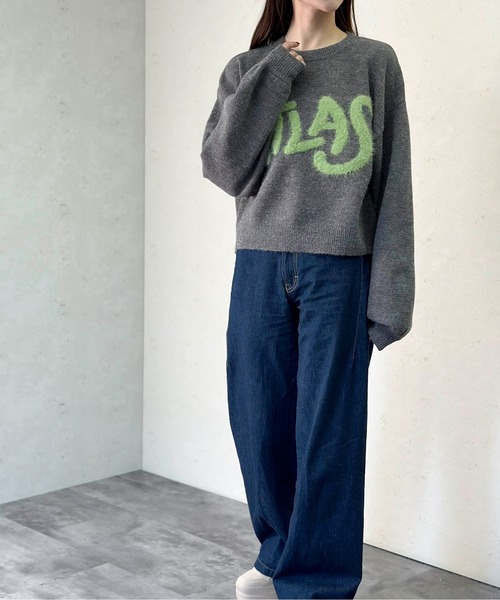 Per sist ence(パーシエンス)の「アルパカタッチ×フェザーロゴニットショートプルオーバー(ニット/セーター・レディース・ネイビー/ブラック/チャコールグレー/ベージュ・FREE)」の14枚目の写真