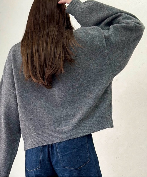 Per sist ence(パーシエンス)の「アルパカタッチ×フェザーロゴニットショートプルオーバー(ニット/セーター・レディース・ネイビー/ブラック/チャコールグレー/ベージュ・FREE)」の17枚目の写真