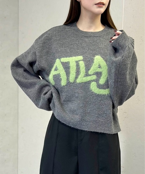 Per sist ence(パーシエンス)の「アルパカタッチ×フェザーロゴニットショートプルオーバー(ニット/セーター・レディース・ネイビー/ブラック/チャコールグレー/ベージュ・FREE)」の21枚目の写真