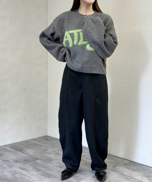 Per sist ence(パーシエンス)の「アルパカタッチ×フェザーロゴニットショートプルオーバー(ニット/セーター・レディース・ネイビー/ブラック/チャコールグレー/ベージュ・FREE)」の22枚目の写真
