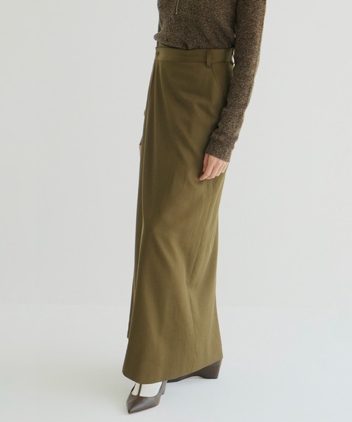 CLANE FRILL WRAP SKIRTブラック1サイズ 新品未使用タグ付き セール】WRAP SLIT SKIRT（スカート）｜CLANE（クラネ）の