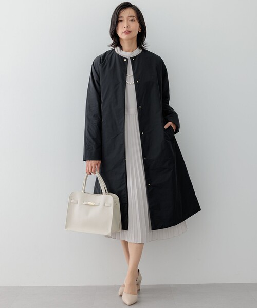 23区 S（ニジュウサンクチイサイサイズ）の「【撥水加工】中綿 パデット ドルマンコート（ダウンジャケット/コート・レディース・ベージュ系/ブラック系・34/30/32）」の5枚目の写真