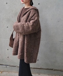 hooded knit over cardigan /フーデットロング ニットオーバーカーディガン