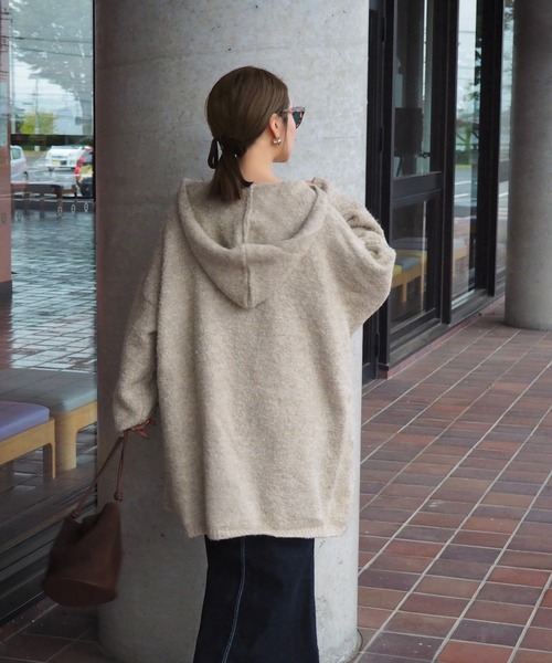 LAULEN(ローレン)の「hooded knit over cardigan /フーデットロング ニットオーバーカーディガン(カーディガン/ボレロ・レディース・ベージュ/ブラウン・FREE)」の16枚目の写真