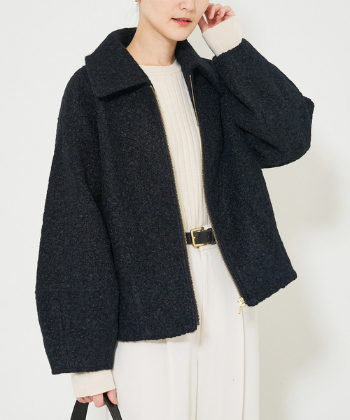 qualite scape(カリテ スケープ)の「ブークレブルゾン(ブルゾン・レディース・ネイビー/グレー/アイボリー・フリー)」の1枚目の写真