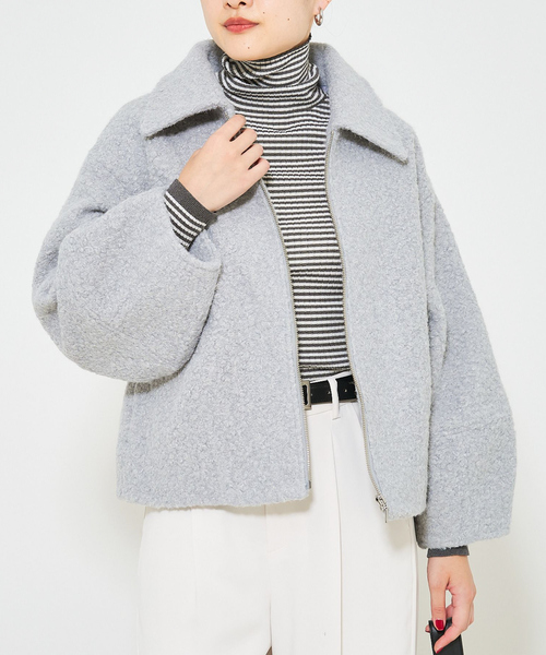 qualite scape(カリテ スケープ)の「ブークレブルゾン(ブルゾン・レディース・ネイビー/グレー/アイボリー・フリー)」の3枚目の写真