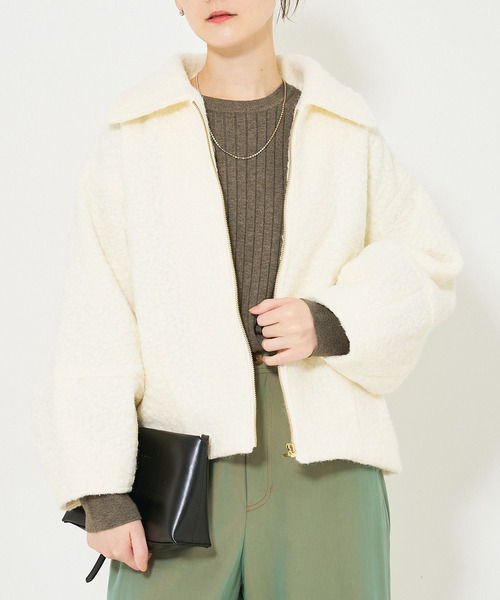 qualite scape(カリテ スケープ)の「ブークレブルゾン(ブルゾン・レディース・ネイビー/グレー/アイボリー・フリー)」の2枚目の写真