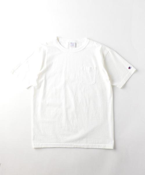 Champion(チャンピオン)の「<CHAMPION(チャンピオン)> POCKET TEE 1◆(Tシャツ/カットソー・メンズ・ホワイト/ネイビー・MEDIUM/X-LARGE/LARGE)」の2枚目の写真