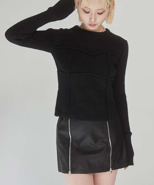 ENVYM(アンビー)の「ビスチェ デザイン リブニット(ニット/セーター・レディース・ブラック/グレー/アイボリー・FREE)」の22枚目の写真