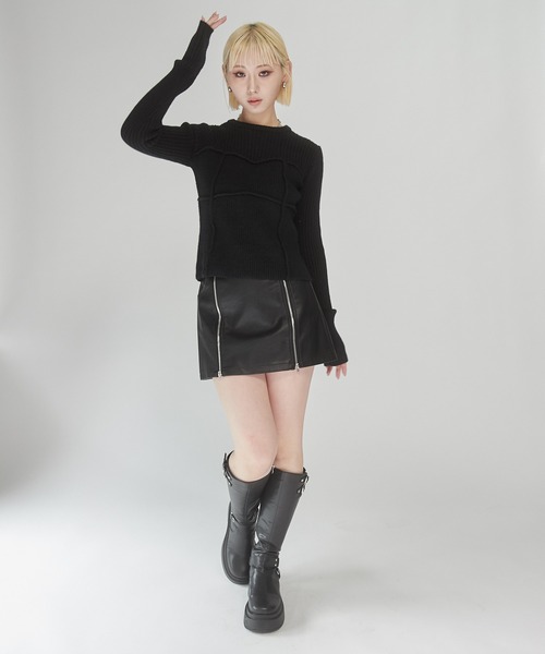 ENVYM(アンビー)の「ビスチェ デザイン リブニット(ニット/セーター・レディース・ブラック/グレー/アイボリー・FREE)」の12枚目の写真