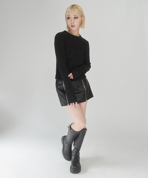 ENVYM(アンビー)の「ビスチェ デザイン リブニット(ニット/セーター・レディース・ブラック/グレー/アイボリー・FREE)」の14枚目の写真