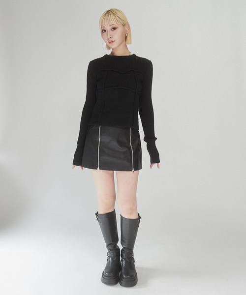 ENVYM(アンビー)の「ビスチェ デザイン リブニット(ニット/セーター・レディース・ブラック/グレー/アイボリー・FREE)」の15枚目の写真