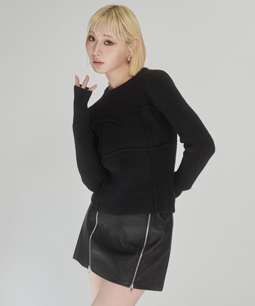 ENVYM(アンビー)の「ビスチェ デザイン リブニット(ニット/セーター・レディース・ブラック/グレー/アイボリー・FREE)」の18枚目の写真