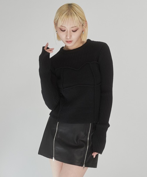 ENVYM(アンビー)の「ビスチェ デザイン リブニット(ニット/セーター・レディース・ブラック/グレー/アイボリー・FREE)」の19枚目の写真