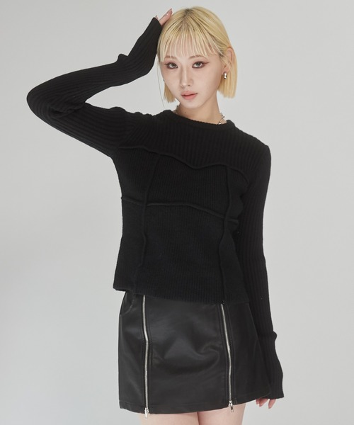 ENVYM(アンビー)の「ビスチェ デザイン リブニット(ニット/セーター・レディース・ブラック/グレー/アイボリー・FREE)」の20枚目の写真