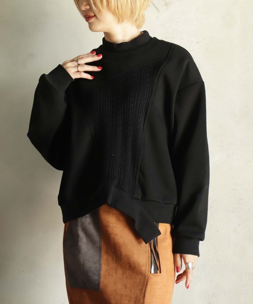 【セール】ニットソー×カットT（Tシャツ/カットソー）｜BITTOKO（ビットコ）