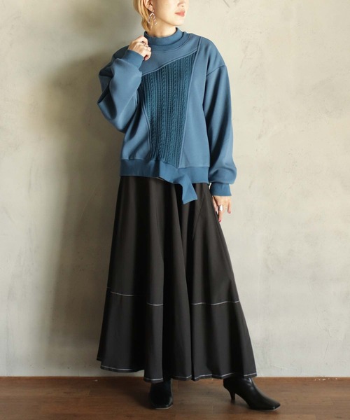 【セール】ニットソー×カットT（Tシャツ/カットソー）｜BITTOKO（ビットコ）