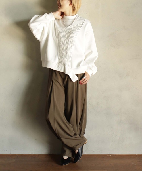 【セール】ニットソー×カットT（Tシャツ/カットソー）｜BITTOKO（ビットコ）