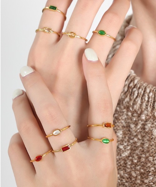 Burner(バーナー)の「【OKUOKU 0909】サークル スクエア ミニストーン カラフル リング oku-ring-719565146300-13 N(リング・レディース・ホワイト系その他/グリーン系その他/レッド系その他/ブラウン系その他/レッド系その他2/ホワイト系その他2/ブラウン系その他2/グリーン系その他2・US 6/US7/US 8)」の10枚目の写真