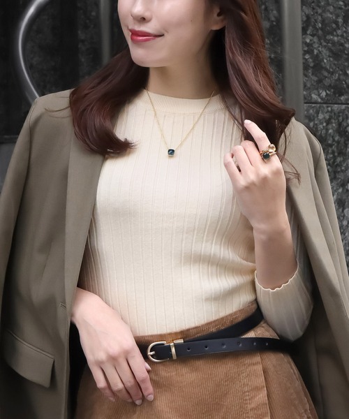 blackdia ocean(ブラックダイヤオーシャン)の「blackdia ocean ピットストライプセーター(ニット/セーター・レディース・ホワイト/ブラック・FREE)」の11枚目の写真