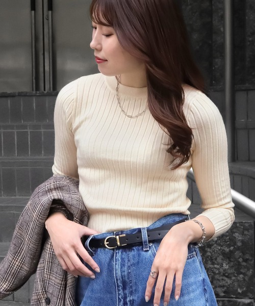 blackdia ocean(ブラックダイヤオーシャン)の「blackdia ocean ピットストライプセーター(ニット/セーター・レディース・ホワイト/ブラック・FREE)」の12枚目の写真