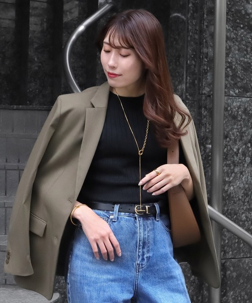 blackdia ocean(ブラックダイヤオーシャン)の「blackdia ocean ピットストライプセーター(ニット/セーター・レディース・ホワイト/ブラック・FREE)」の8枚目の写真