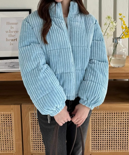 clear（クリア）の「コーデュロイ中綿アウター [レトロ上品　もこもこ感]≪2024AW新作≫（その他アウター・レディース・アイボリー/ピンク/サックスブルー/ブラウン・F）」の16枚目の写真