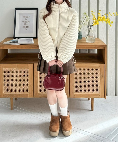 clear（クリア）の「コーデュロイ中綿アウター [レトロ上品　もこもこ感]≪2024AW新作≫（その他アウター・レディース・アイボリー/ピンク/サックスブルー/ブラウン・F）」の12枚目の写真