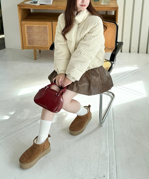 clear（クリア）の「コーデュロイ中綿アウター [レトロ上品　もこもこ感]≪2024AW新作≫（その他アウター・レディース・アイボリー/ピンク/サックスブルー/ブラウン・F）」の11枚目の写真