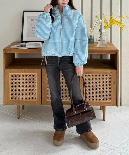 clear（クリア）の「コーデュロイ中綿アウター [レトロ上品　もこもこ感]≪2024AW新作≫（その他アウター・レディース・アイボリー/ピンク/サックスブルー/ブラウン・F）」の9枚目の写真