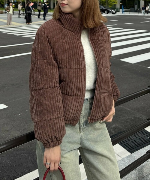 clear（クリア）の「コーデュロイ中綿アウター [レトロ上品　もこもこ感]≪2024AW新作≫（その他アウター・レディース・アイボリー/ピンク/サックスブルー/ブラウン・F）」の6枚目の写真