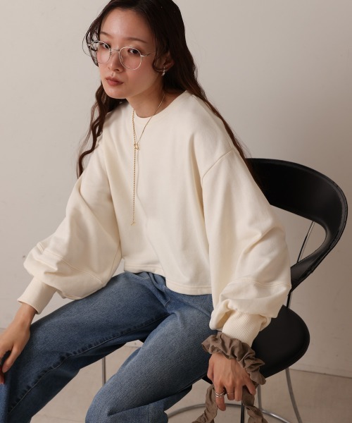 Bab(バブ)の「チュールキャミセット裏毛トップス(Tシャツ/カットソー・レディース・ベージュ/アイボリー/チャコールグレー・FREE)」の14枚目の写真