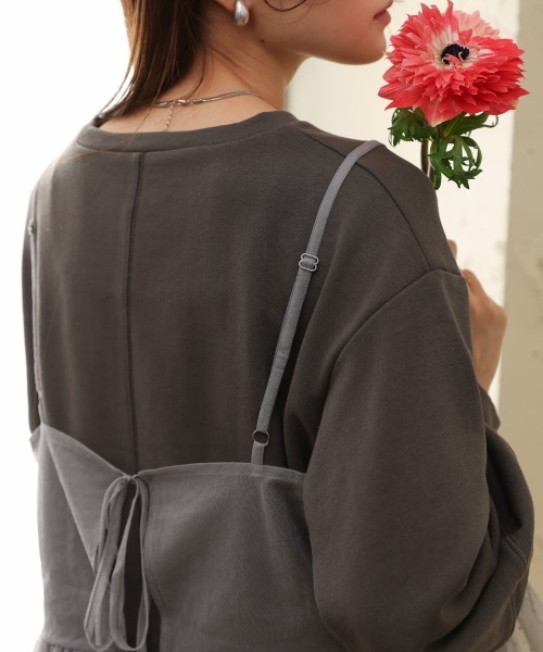 Bab(バブ)の「チュールキャミセット裏毛トップス(Tシャツ/カットソー・レディース・ベージュ/アイボリー/チャコールグレー・FREE)」の22枚目の写真