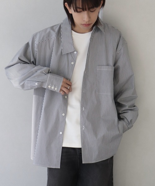 welise（ウェライズ）の「【welise/ウェライズ】KAKECHIGAI- アシンメトリーシャツ（シャツ/ブラウス・メンズ・ホワイト/ブラック/ブラック系その他・M/L）」の3枚目の写真
